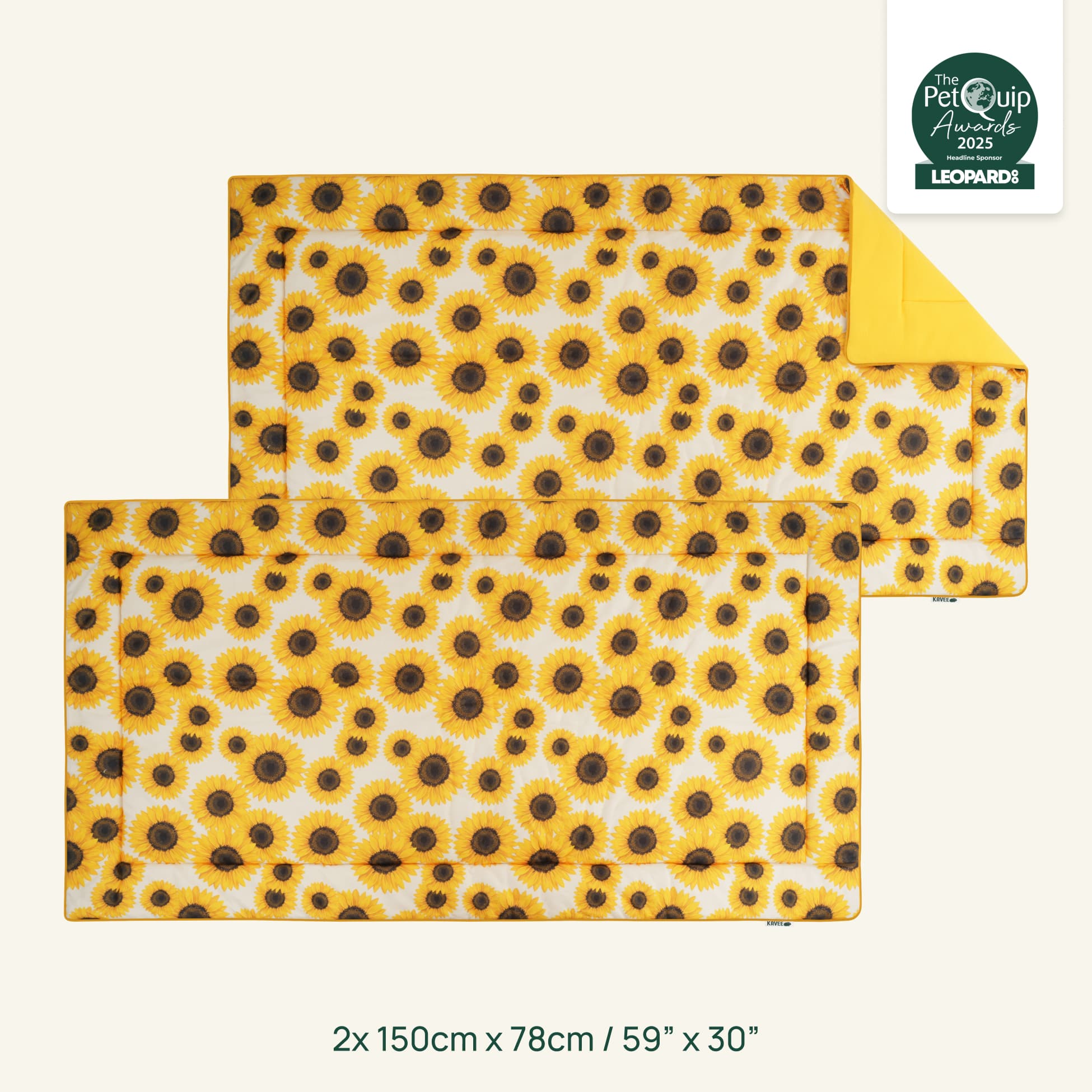 Set of 2 Plush Fleece Liner for Guinea Pigs | Sunflower Collection