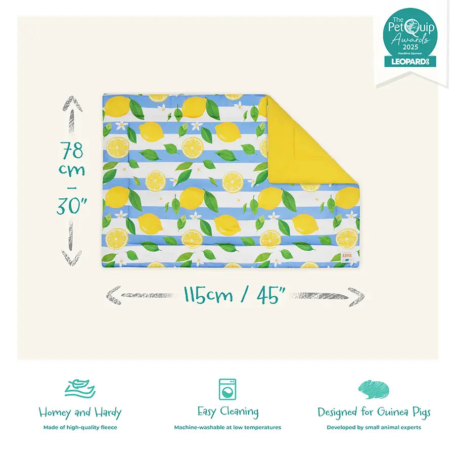 Plush Fleece Liner for Guinea Pigs | Lemon Amalfi Collection