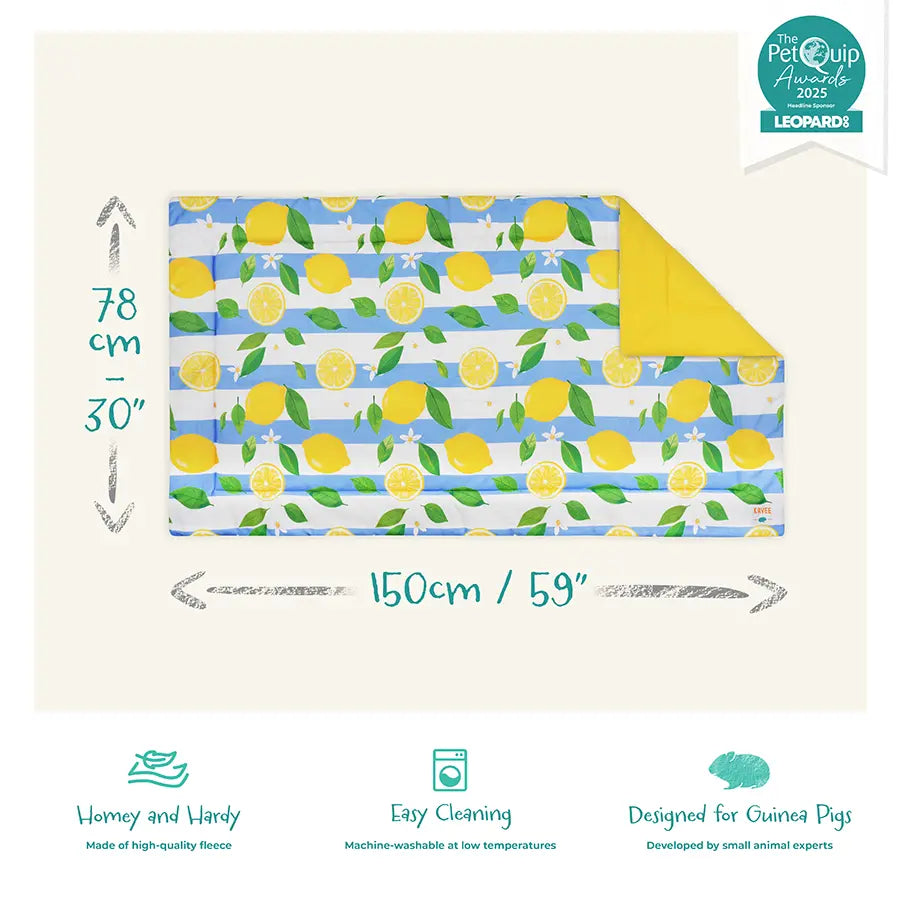 Plush Fleece Liner for Guinea Pigs | Lemon Amalfi Collection