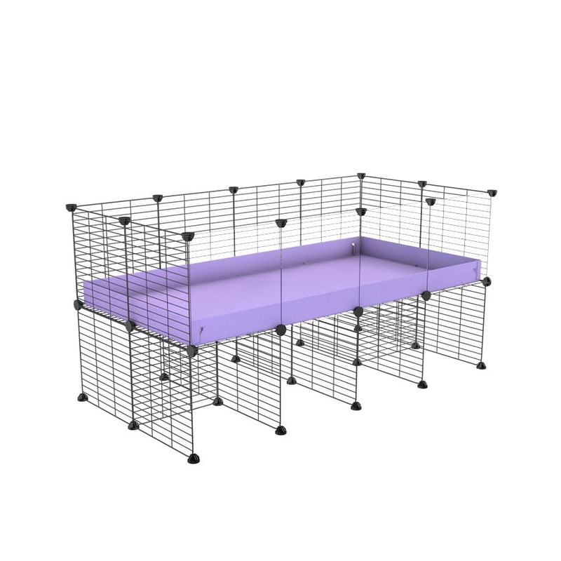 a 4x2 CC cage with clear transparent plexiglass acrylic panels  for guinea pigs with a stand purple lilac pastel correx and grids sold in USA by kavee