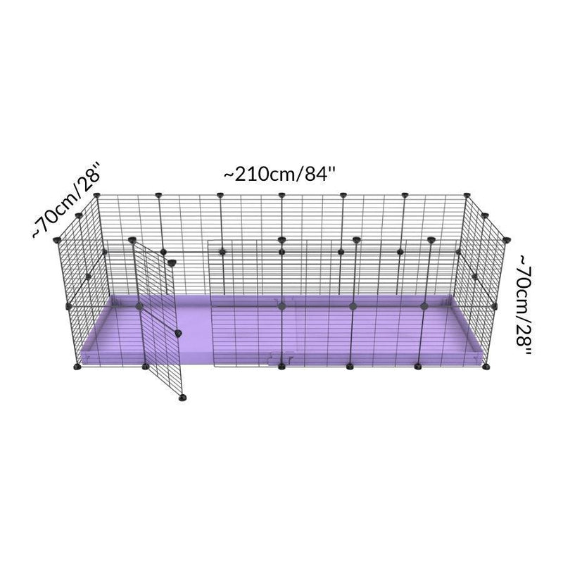 Dimensions of A 6x2 C and C rabbit cage with safe small size hole baby grids and purple coroplast by kavee USA