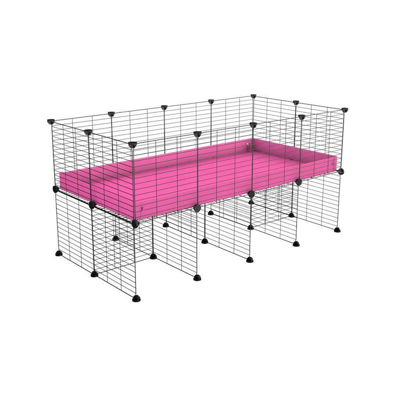 a 4x2 CC cage for guinea pigs with a stand pink correx and 9x9 grids sold in USA by kavee