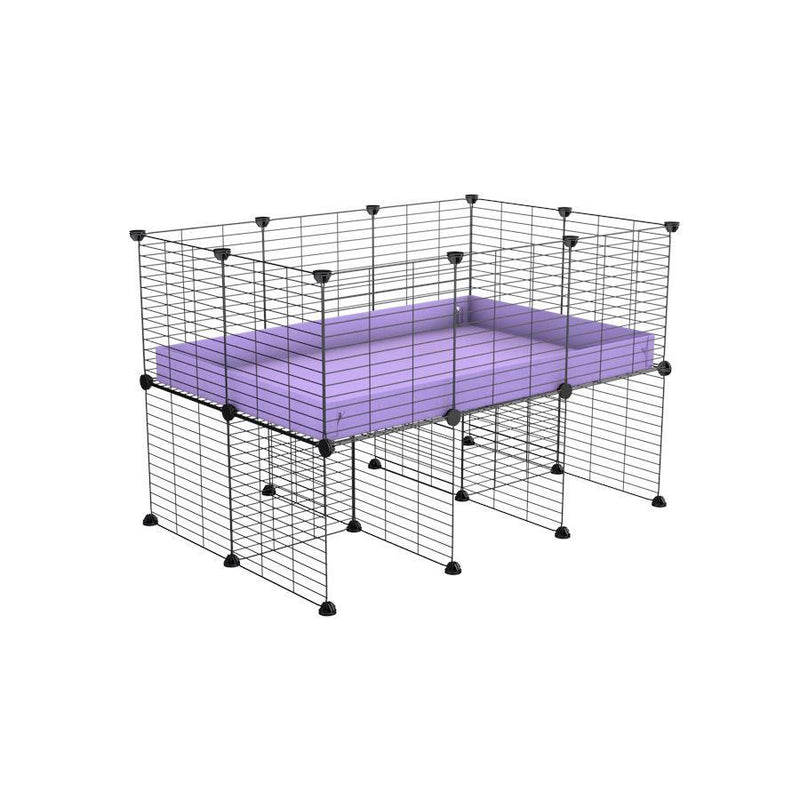 a 3x2 CC cage for guinea pigs with a stand purple lilac pastel correx and 9x9 grids sold in USA by kavee