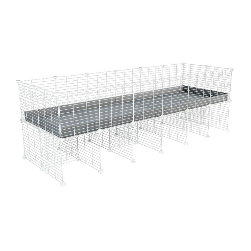 a 6x2 CC cage for guinea pigs with a stand gray correx and 9x9 white C&C grids sold in USA by kavee