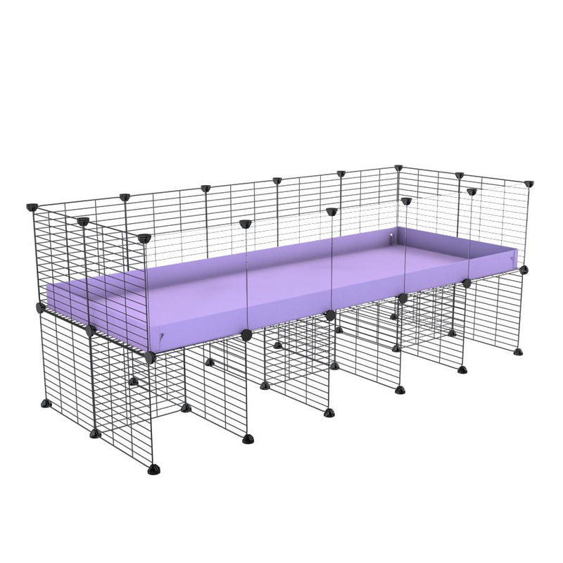 a 5x2 CC cage with clear transparent plexiglass acrylic panels  for guinea pigs with a stand purple lilac pastel correx and grids sold in USA by kavee