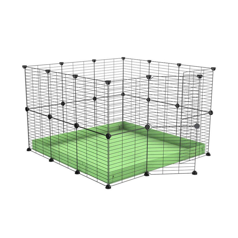 A 3x3 C and C rabbit cage with safe small mesh grids and green pistachio coroplast by kavee USA