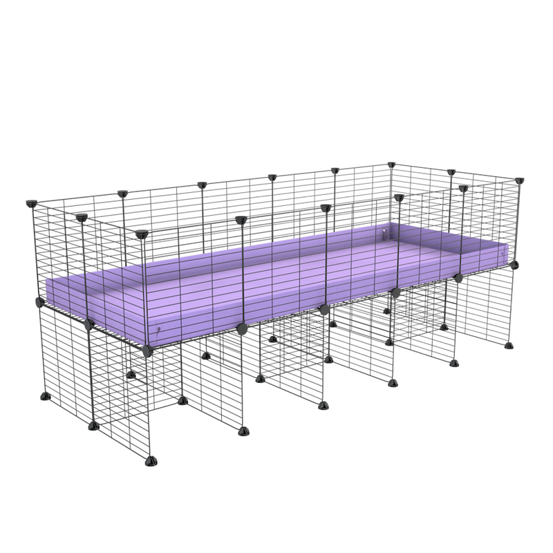 a 5x2 CC cage for guinea pigs with a stand purple lilac pastel correx and 9x9 grids sold in USA by kavee