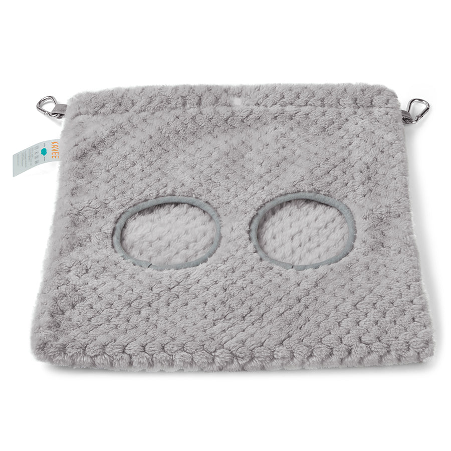 a guinea pig hay bag in gray fleece by kavee