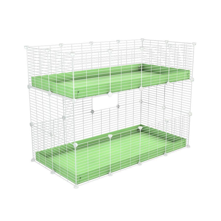 And C Stackable Guinea Pig Cage White Double Stacked 4x2 Two Tier