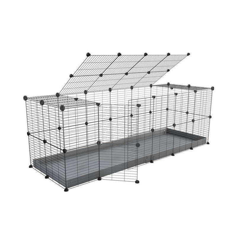 A 6x2 C and C rabbit cage with lid and safe baby grids gray coroplast by kavee USA
