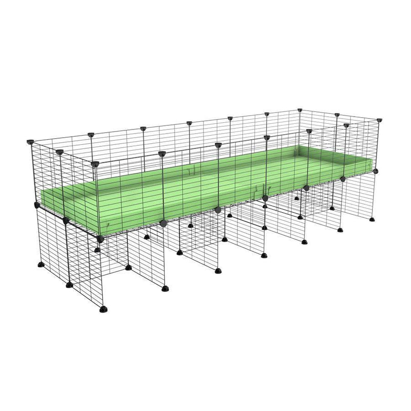 a 6x2 CC cage for guinea pigs with a stand green pastel pistachio correx and 9x9 grids sold in USA by kavee