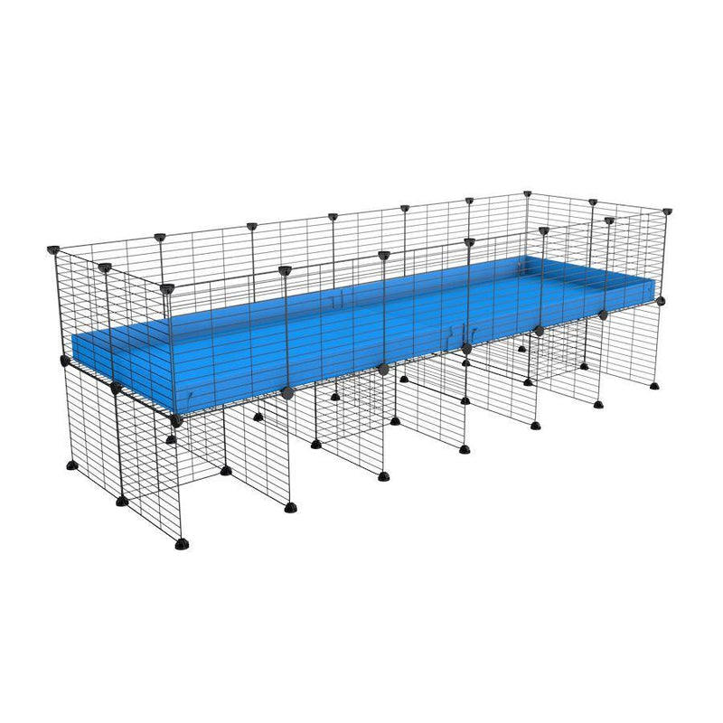 a 6x2 CC cage for guinea pigs with a stand blue correx and 9x9 grids sold in USA by kavee