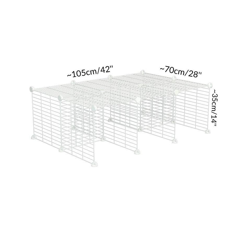 Size of A C&C guinea pig cage stand size 3x2 with safe baby proof white grids by kavee usa