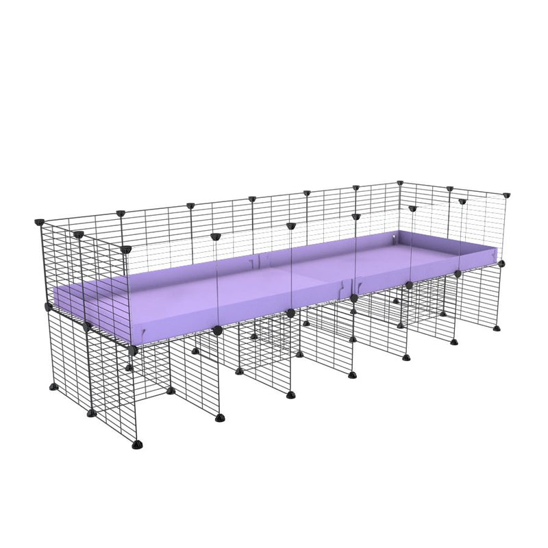 a 6x2 CC cage with clear transparent plexiglass acrylic panels  for guinea pigs with a stand purple lilac pastel correx and grids sold in USA by kavee