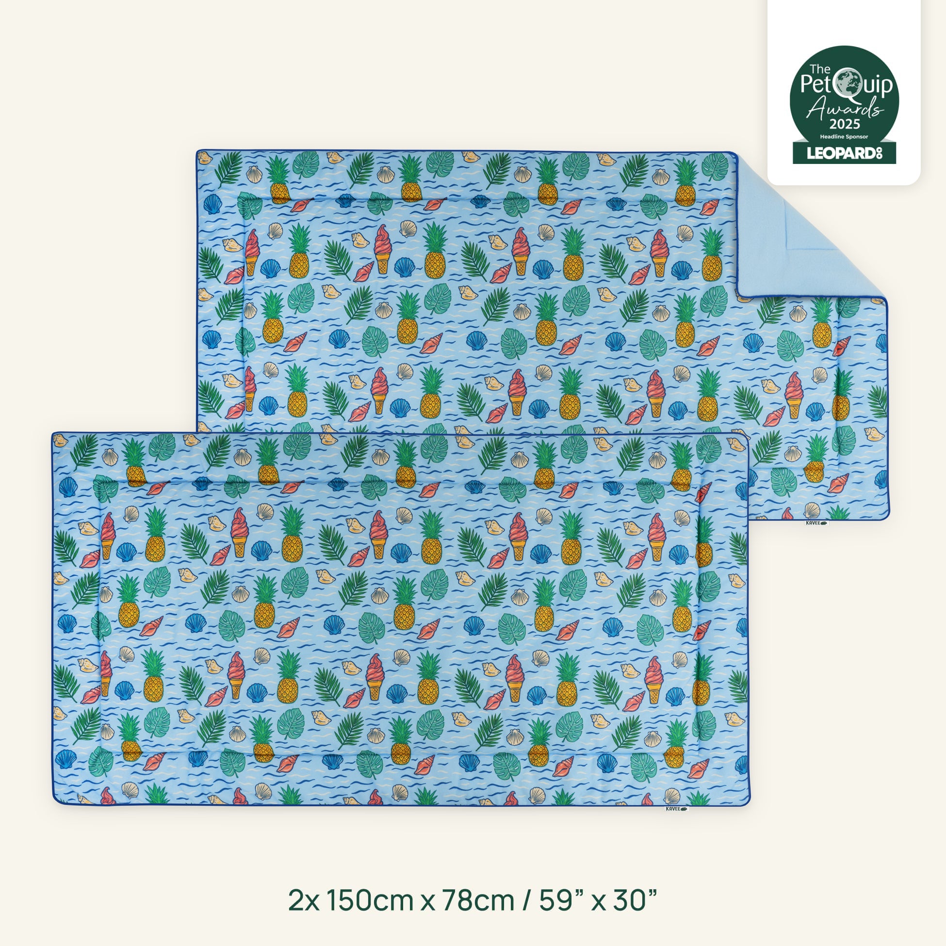 Set of 2 Plush Fleece Liner for Guinea Pigs | Coastal Collection