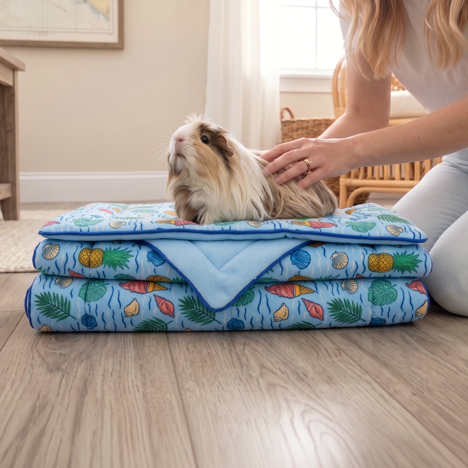 Set of 2 Plush Fleece Liner for Guinea Pigs | Coastal Collection