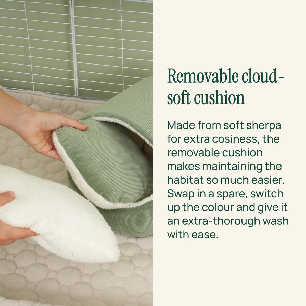 The Nest™ in Sage, close-up