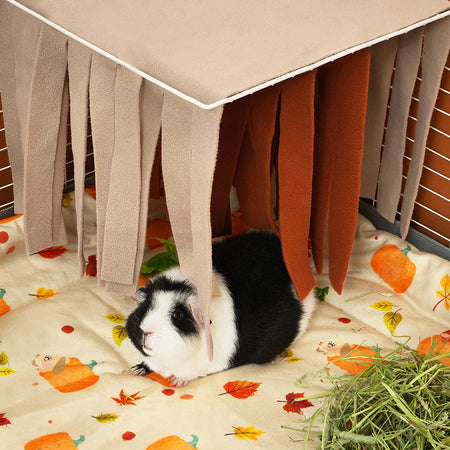 kavee pawmkin spice floof fleece forest with black and white guinea pig