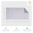Kavee Dreamy Dalmatian Print 4x2 fleece liner image showing product features and dimensions on grey background
