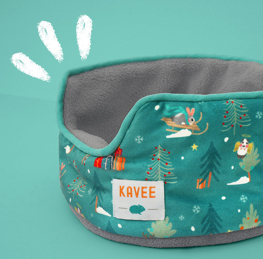 Close up of Kavee Christmas cuddle cup for guinea pigs