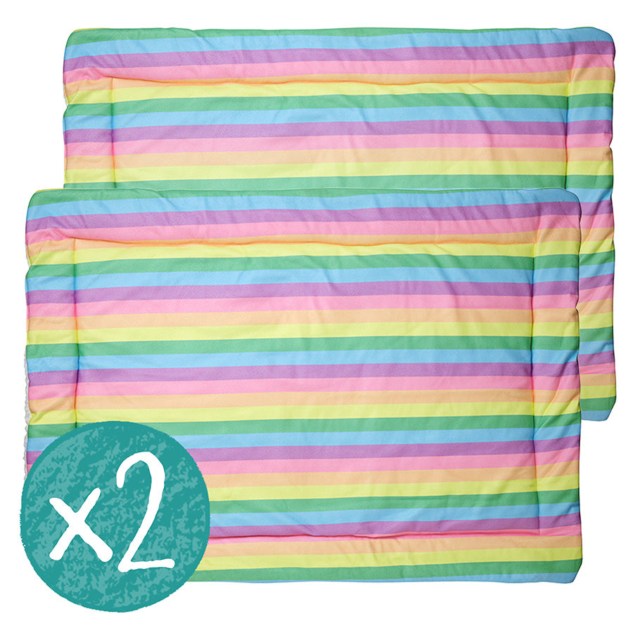 set of 2 fleece liners radiant rainbow