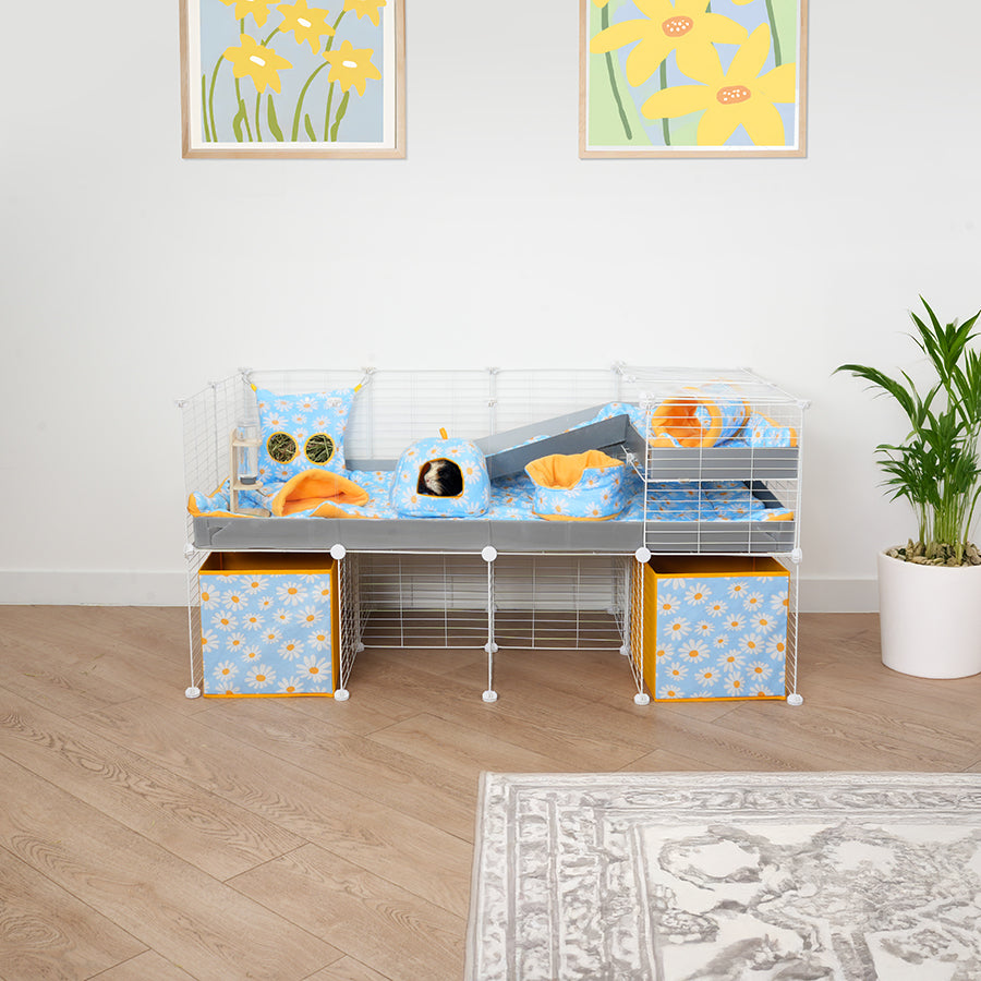 4x2 C&C Guinea Pig Cage with Loft & Stand