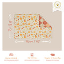 kavee 3x2 pawmkin spice floof guinea pig fleece liner image showing features and dimensions