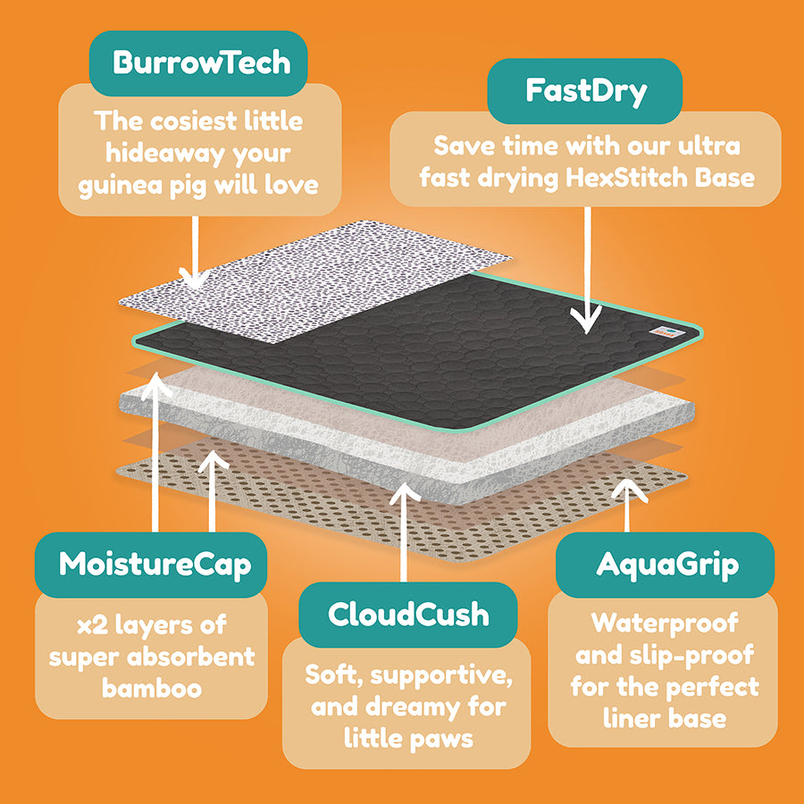 Set of 2 Pocket Fleece Liners for Guinea Pigs | Dalmatian Collection