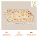 kavee 5x2 pawmkin spice floof guinea pig fleece liner image showing features and dimensions