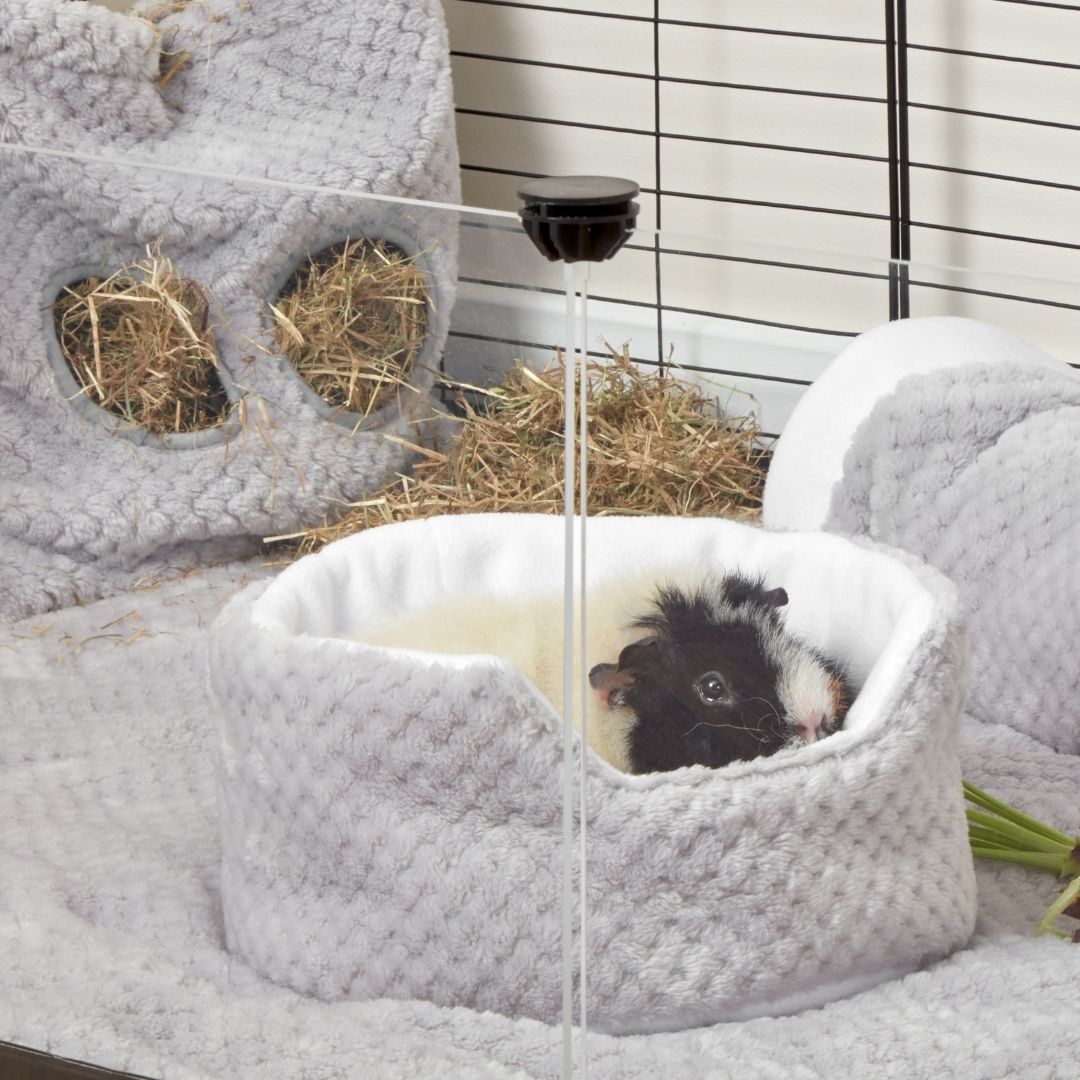 Lush Velvet Gray Fleece Liners | for C&C Cages | Guinea Pigs