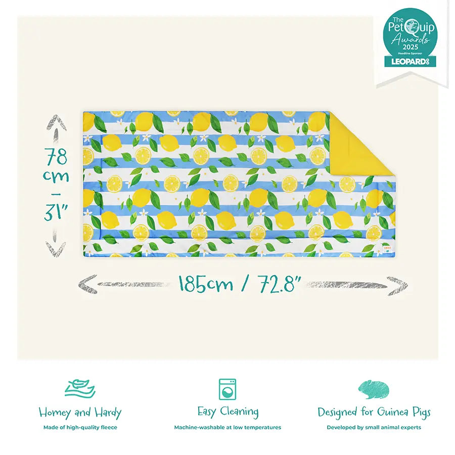 Plush Fleece Liner for Guinea Pigs | Lemon Amalfi Collection