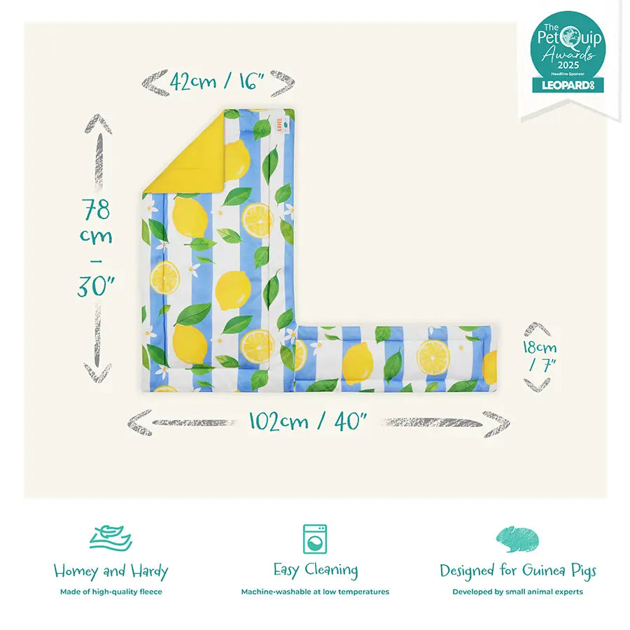 Plush Fleece Liner for Guinea Pigs | Lemon Amalfi Collection