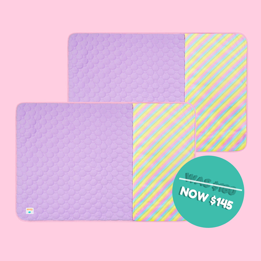 Set of 2 Pocket Fleece Liners for Guinea Pigs | Rainbow Collection