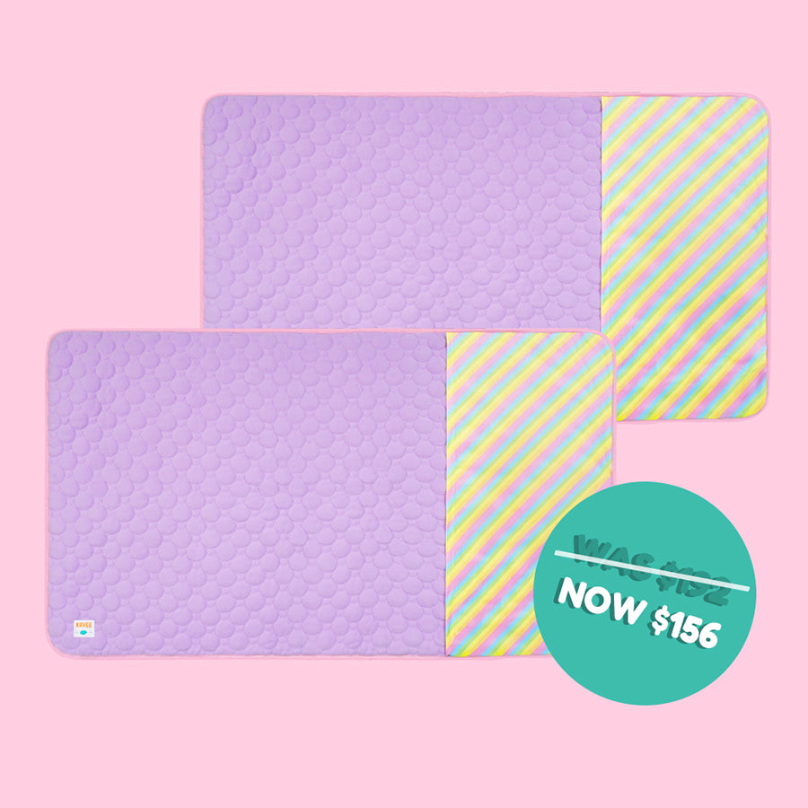 Set of 2 Pocket Fleece Liners for Guinea Pigs | Rainbow Collection