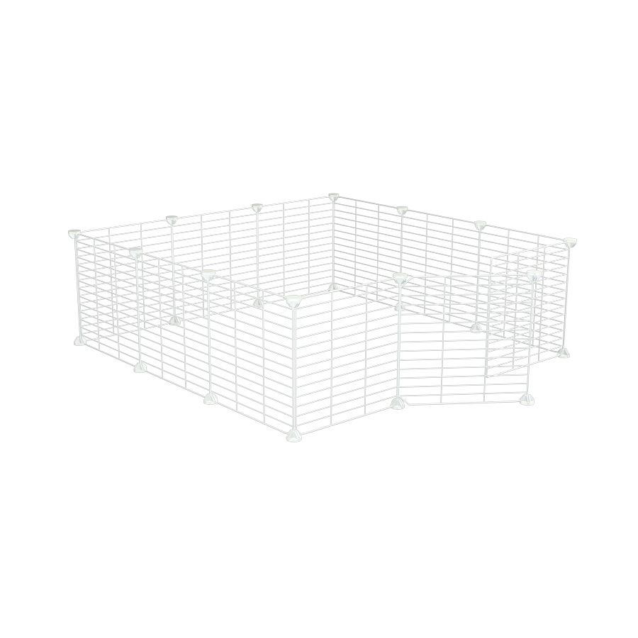 a 3x3 outdoor modular playpen with baby proof C and C white C and C grids for guinea pigs or Rabbits by brand kavee 