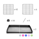 Material for A 4x4 C&C rabbit cage with top and safe baby bars grids and blue coroplast by kavee USA