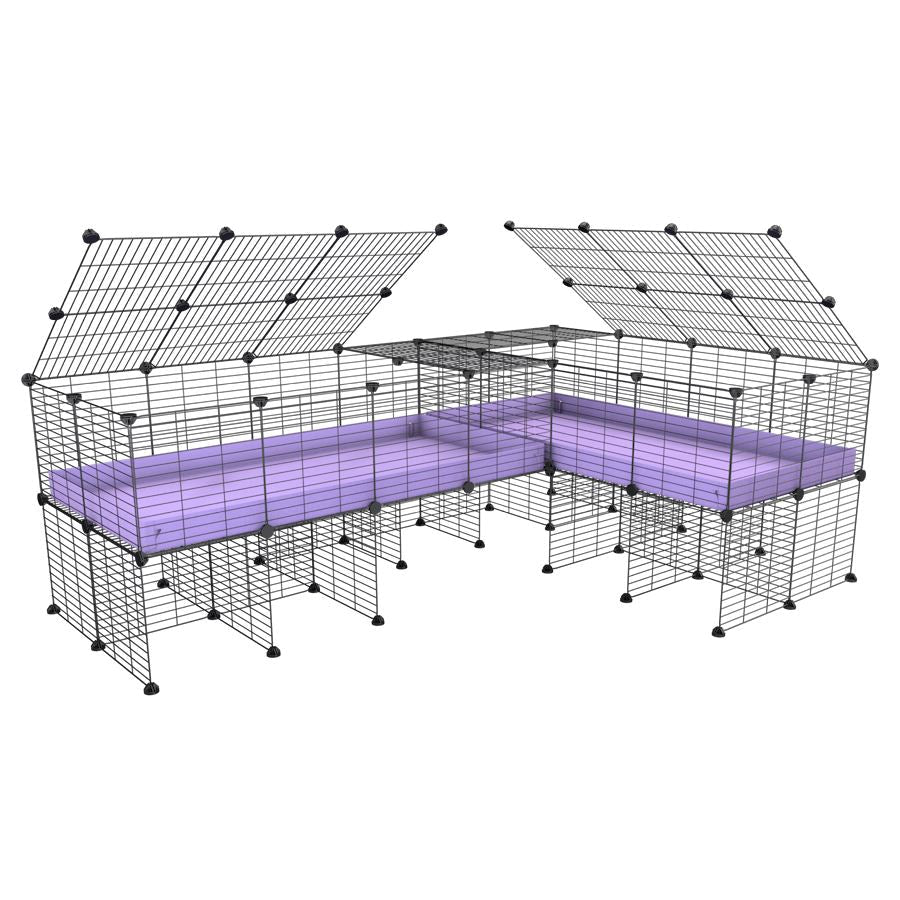 L-Shape 8x2 C&C Cage with Divider & Stand