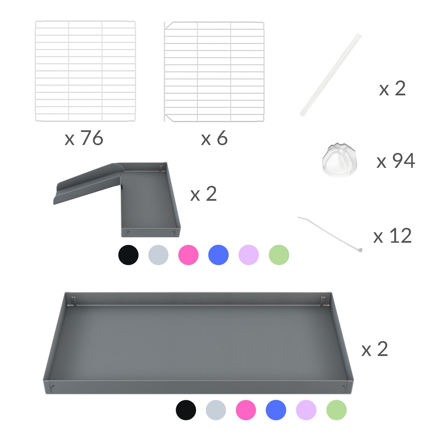 Material for A 2x8 L-shape white C and C cage with lid divider stand loft ramp for guinea pigs fighting or quarantine from brand kavee