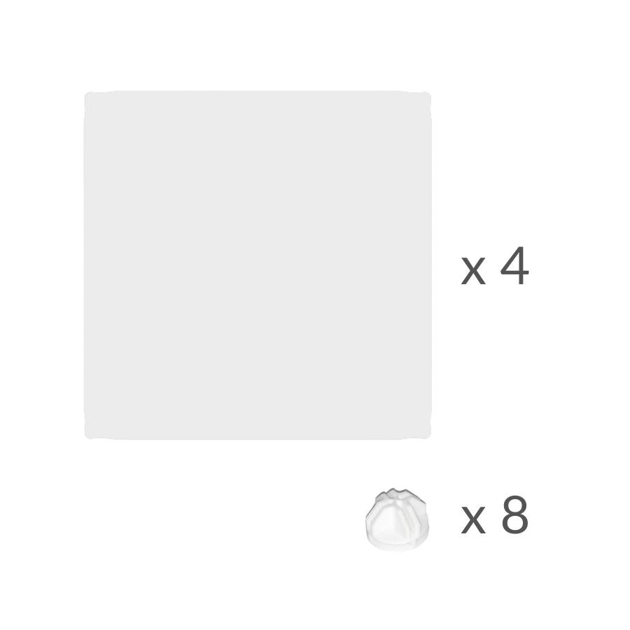 Composition of a 4 clear transparent plexiglass acrylic panels with white connector for guinea pig cage by kavee usa