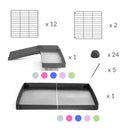 Material for a 3x2 C&C guinea pig cage with a loft and a ramp green pastel pistachio coroplast sheet and baby bars by kavee