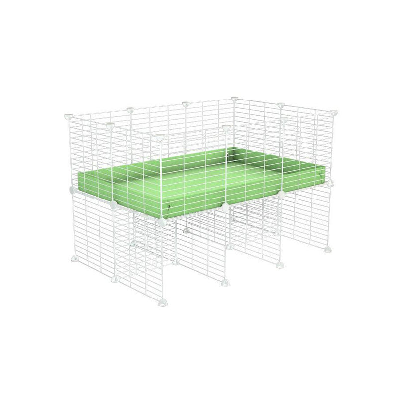 a 3x2 CC cage for guinea pigs with a stand green pastel pistachio correx and 9x9 white grids sold in USA by kavee