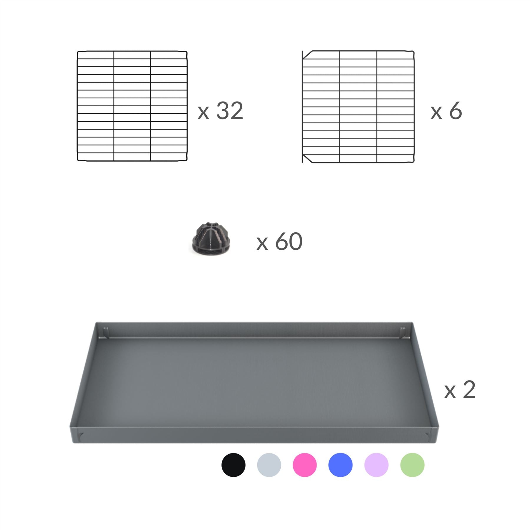 Material for A 2x8 L-shape C and C cage with lid divider for guinea pigs fighting or quarantine from brand kavee