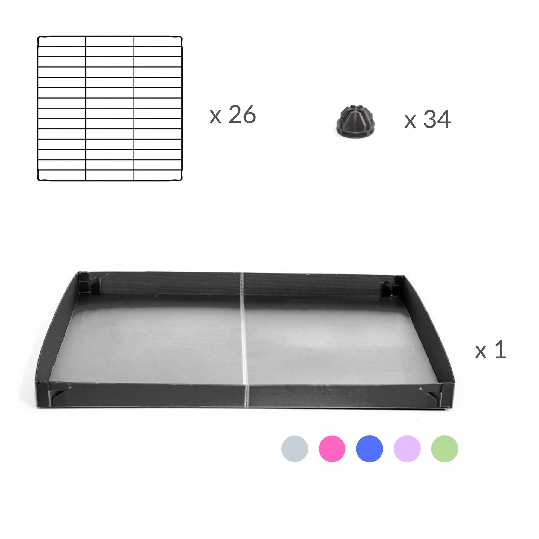 Material for a 3x2 CC cage for guinea pigs with a stand green pastel pistachio correx and 9x9 grids sold in USA by kavee