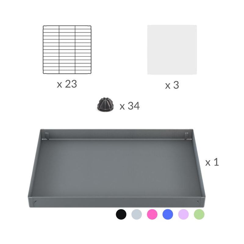 Material for a 3x2 CC cage with clear transparent plexiglass acrylic panels  for guinea pigs with a stand green pastel pistachio correx and grids sold in USA by kavee