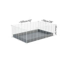 Dimensions of A 2x3 C and C cage for guinea pigs with gray coroplast a lid and small hole white grids from brand kavee