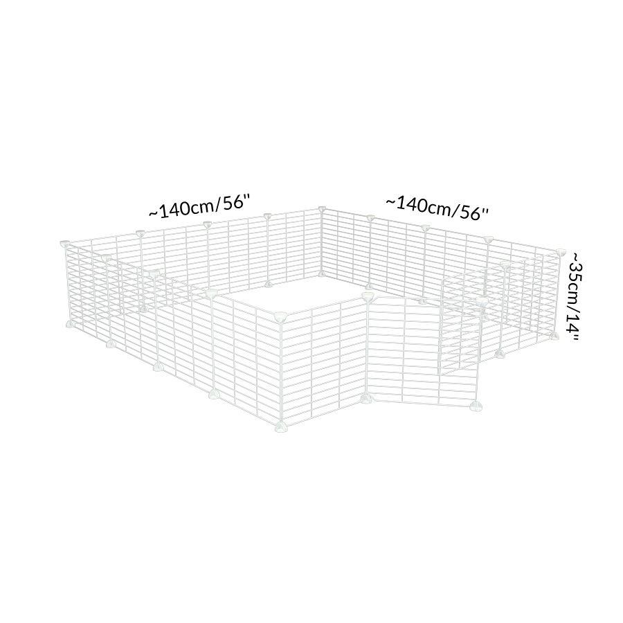 Size of a 4x4 outdoor modular run with baby bars safe C&C white grids for guinea pigs or Rabbits by brand kavee 