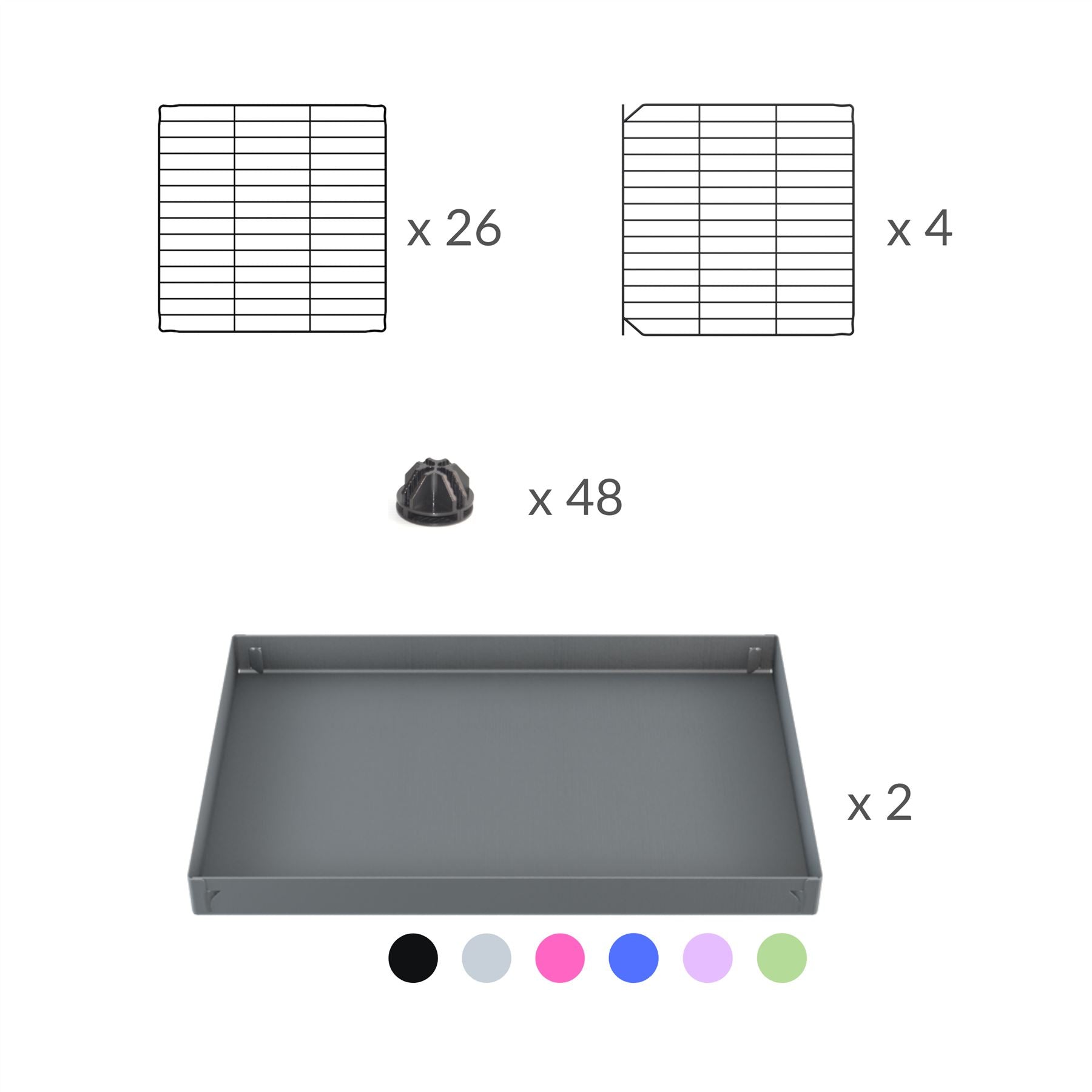 Material for A 2x6 L-shape C and C cage with lid divider for guinea pigs fighting or quarantine from brand kavee