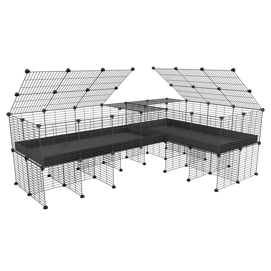 L-Shape 8x2 C&C Cage with Divider & Stand