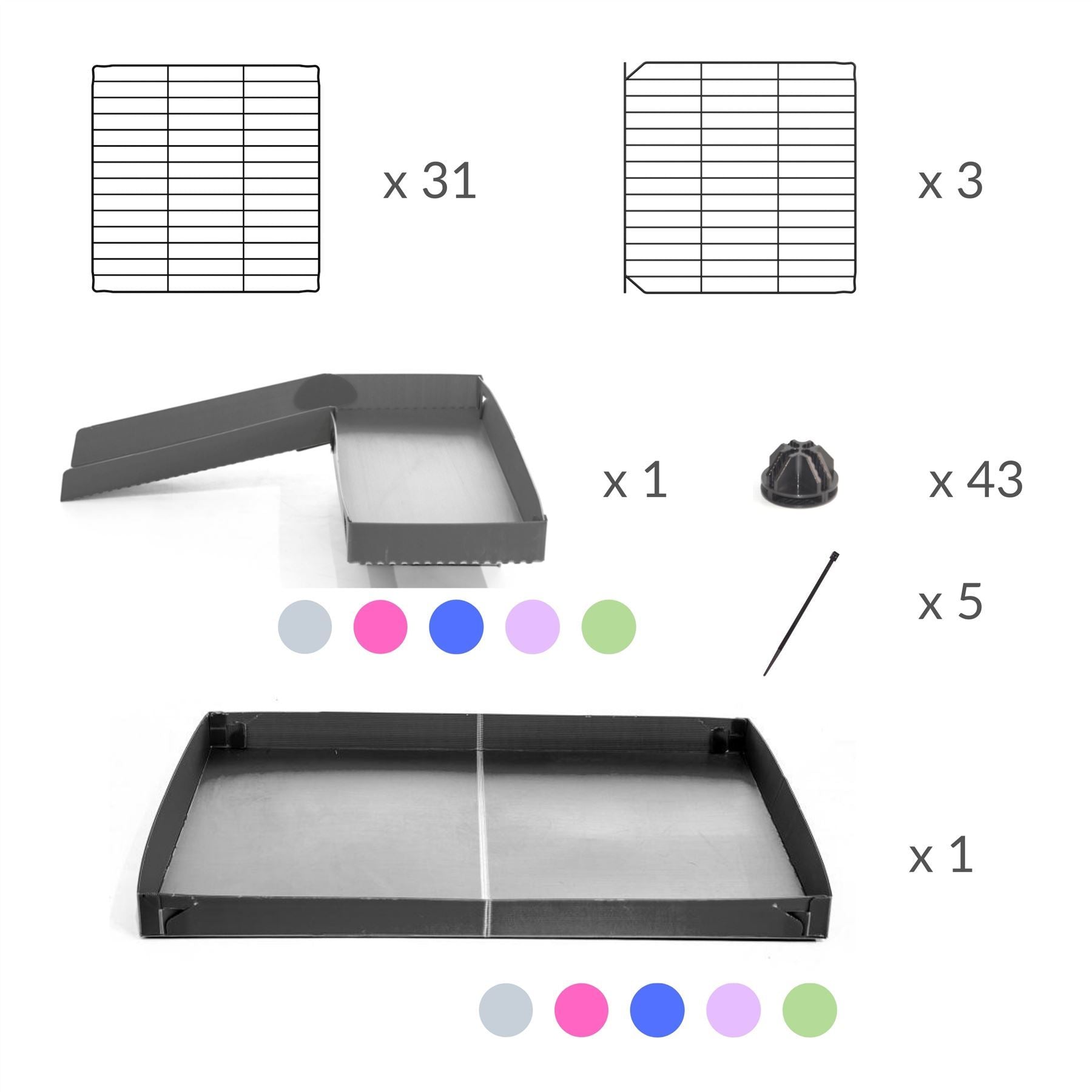 Material for A 2x3 C and C guinea pig cage with stand loft ramp lid small size meshing safe grids purple lilac pastel correx sold in USA