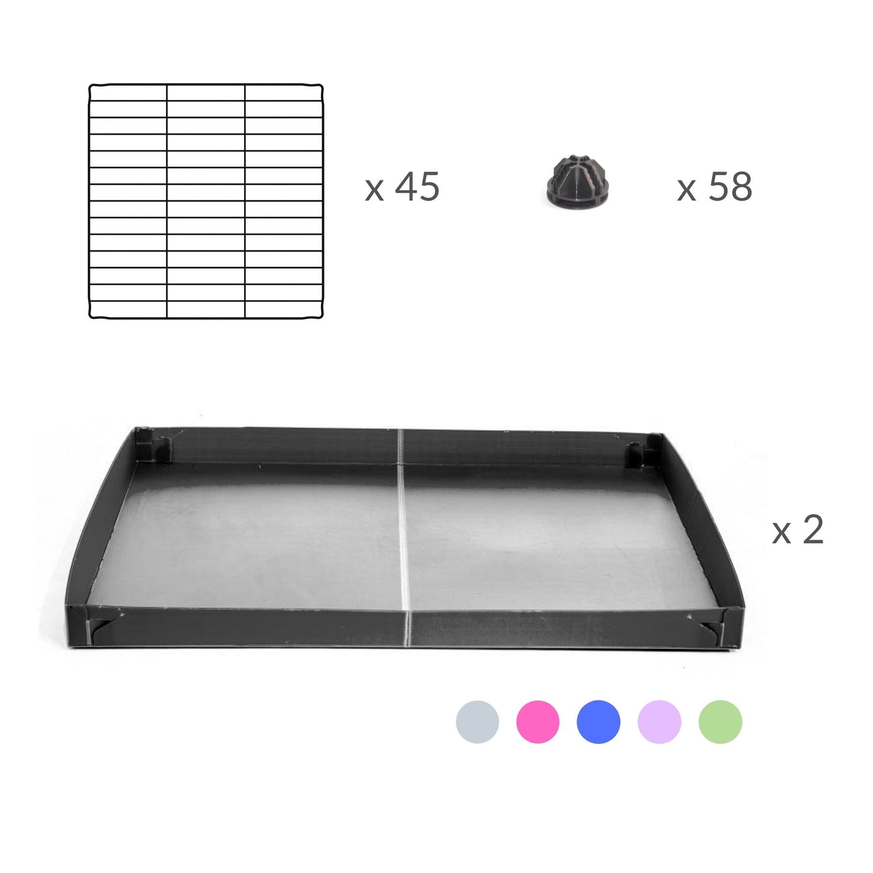 Material for a 6x2 CC cage for guinea pigs with a stand green pastel pistachio correx and 9x9 grids sold in USA by kavee